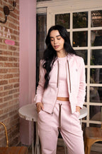 Set Esencia Rosado De Chaqueta y Sudadera Bota Recta
