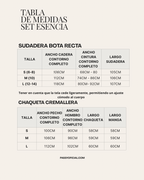Set Esencia Arena De Chaqueta y Sudadera Bota Recta